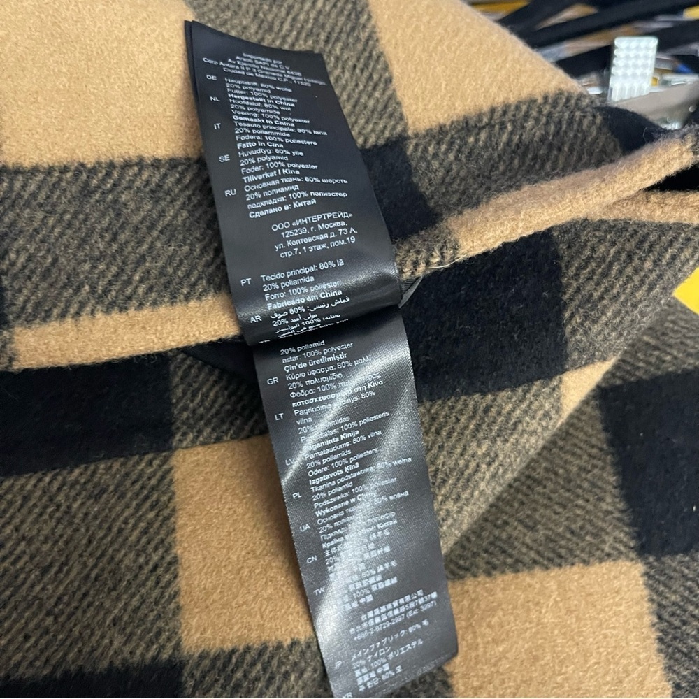 Sandro Wool Blend Check Woven Skirt In Tan Black Multicolor Women's Sz 2 US 6 - Picture 4 of 9